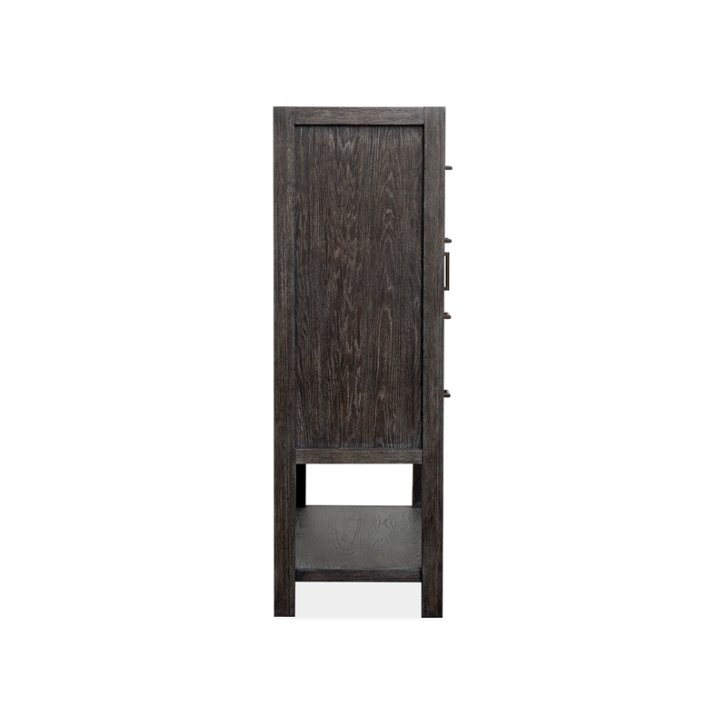 Bowery Hill 1-Door Bedroom Chest in Ravenwood Black With 4 Drawers