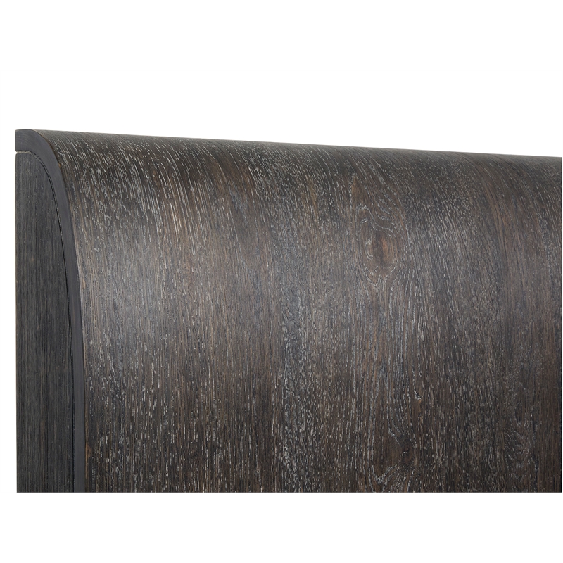 Bowery Hill King Panel Bed in Black Heron With Flakey Oak Veneer