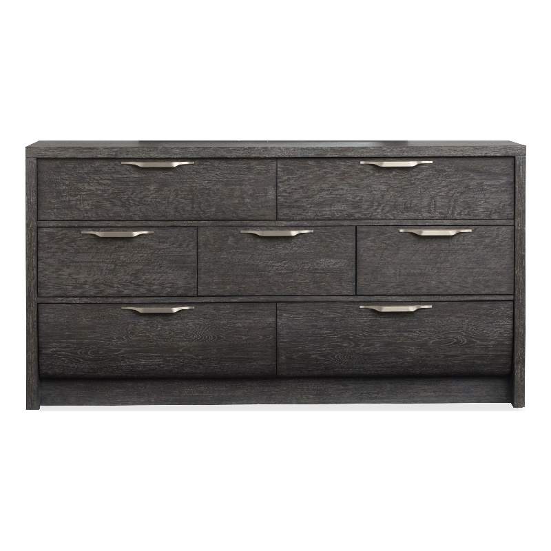 Bowery Hill 7-Drawer Bedroom Dresser in Black Heron With Satin Nickel