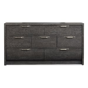 Bowery Hill 7-Drawer Bedroom Dresser in Black Heron With Satin Nickel