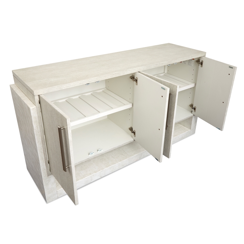 Bowery Hill Server in Misty Cloud With Wine Storage and 150 lb Capacity