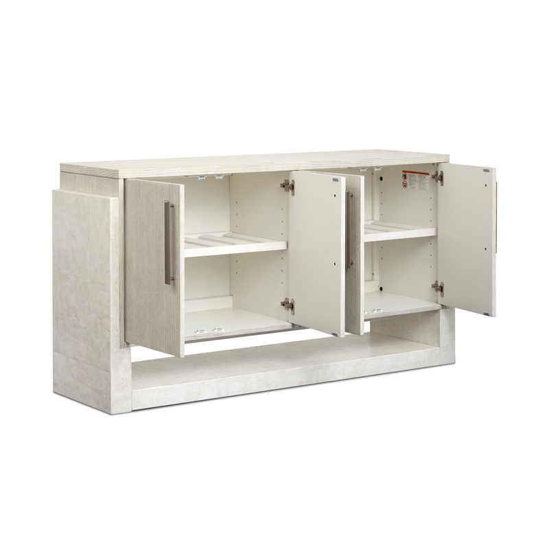 Bowery Hill Server in Misty Cloud With Wine Storage and 150 lb Capacity