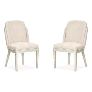 Bowery Hill Upholstered Host Chair 2-Pack in Misty Cloud 300 lb Capacity