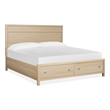 Bowery Hill Queen Panel Storage Bed in Sandstone Beige With 2 Drawers