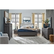 Bowery Hill 2-Drawer Nightstand in Raisin Black With Polished Silver