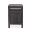 Bowery Hill 2-Drawer Nightstand in Raisin Black With Polished Silver