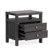 Bowery Hill 2-Drawer Nightstand in Raisin Black With Polished Silver