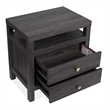 Bowery Hill 2-Drawer Nightstand in Raisin Black With Polished Silver