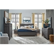 Bowery Hill 2-Drawer Nightstand in Raisin Black With Polished Silver