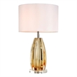 Bowery Hill Transitional Glass Table Lamp in Clear Amber/White
