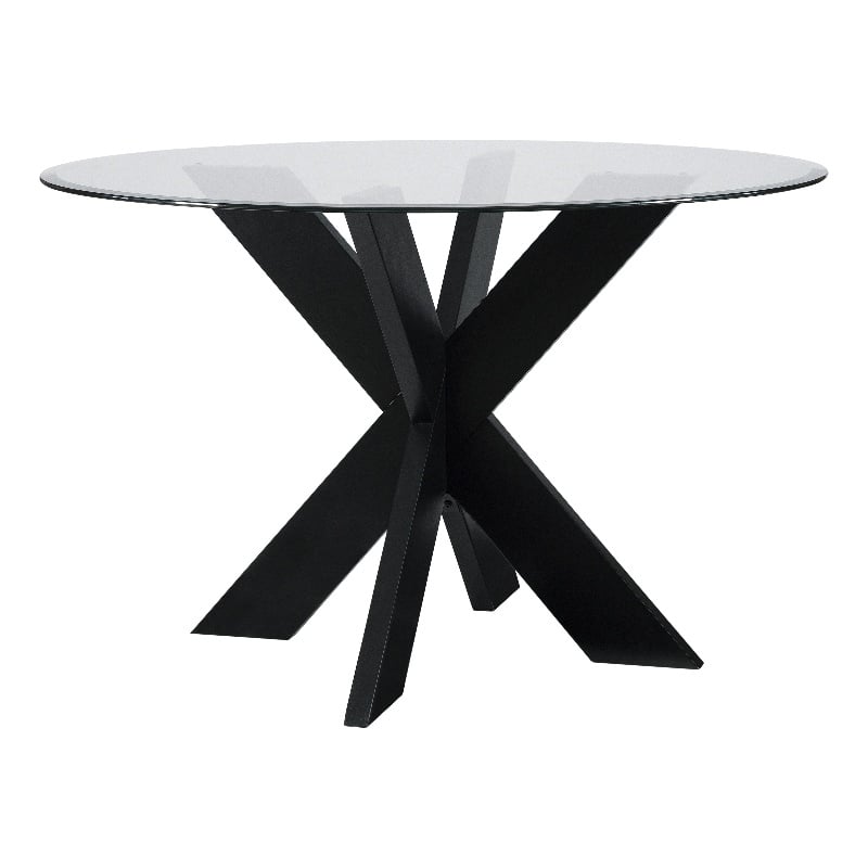 Bowery Hill Dining Set of 5 in Charcoal Gray and Black - Acacia Wood and Glass
