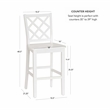 Bowery Hill 3-Piece Dining Set with Table and 2 Lattice Back Counter Stools