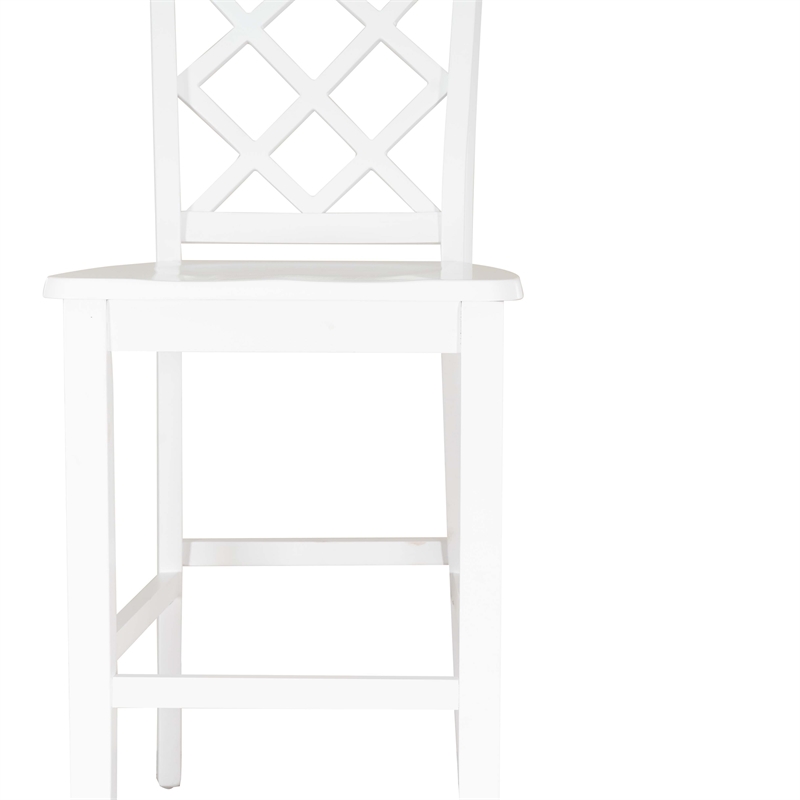 Bowery Hill 3-Piece Dining Set with Table and 2 Lattice Back Counter Stools