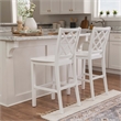 Bowery Hill 3-Piece Dining Set with Table and 2 Lattice Back Counter Stools