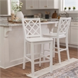 Bowery Hill 3-Piece Dining Set with Table and 2 Lattice Back Counter Stools