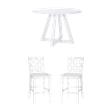 Bowery Hill 3-Piece Dining Set with Table and 2 Lattice Back Counter Stools