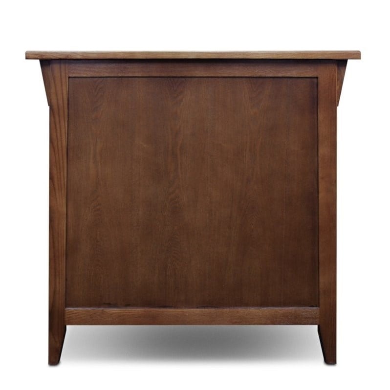 Bowery Hill Solid Wood Mission Hall Stand with Double Doors in Brown
