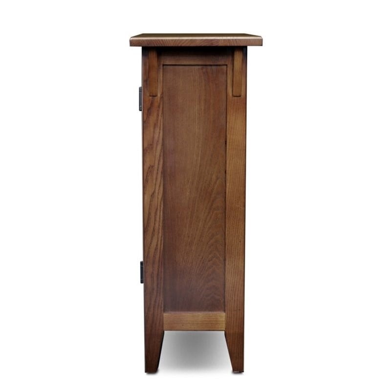 Bowery Hill Solid Wood Mission Hall Stand with Double Doors in Brown