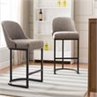 Bowery Hill Barrel Back Metal Counter Stool Set in Gray/Espresso
