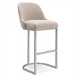 Bowery Hill Barrel Back Metal Bar Stool Set in Oatmeal/Off White