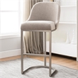 Bowery Hill Barrel Back Metal Bar Stool Set in Oatmeal/Off White