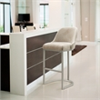 Bowery Hill Barrel Back Metal Bar Stool Set in Oatmeal/Off White