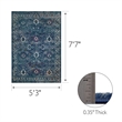 Bowery Hill Vintage Medallion Collage Faded Turquoise Area Rug 5'3