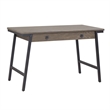Bowery Hill Metal & Wood Computer Desk with Keyboard Drawer in Gray/Matte Black