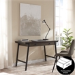 Bowery Hill Metal & Wood Computer Desk with Keyboard Drawer in Gray/Matte Black