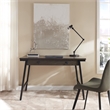 Bowery Hill Metal & Wood Computer Desk with Keyboard Drawer in Gray/Matte Black
