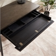 Bowery Hill Metal & Wood Computer Desk with Keyboard Drawer in Gray/Matte Black