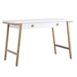 Bowery Hill Desk with Drop Front Keyboard Drawer in White/Gold