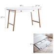 Bowery Hill Desk with Drop Front Keyboard Drawer in White/Gold