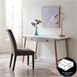 Bowery Hill Desk with Drop Front Keyboard Drawer in White/Gold