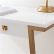 Bowery Hill Desk with Drop Front Keyboard Drawer in White/Gold