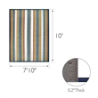 Bowery Hill Colorful Line Indoor Outdoor Area Rug 7'10