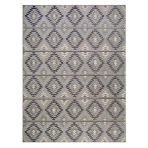 Bowery Hill Southwestern Indoor Outdoor Area Rug 7'10&quot x 10' in Gray/Ivory