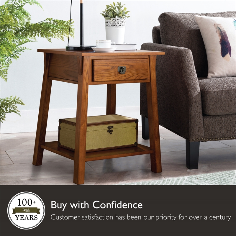 Bowery Hill Traditional Solid Wood End Table Set of 2 in Rust