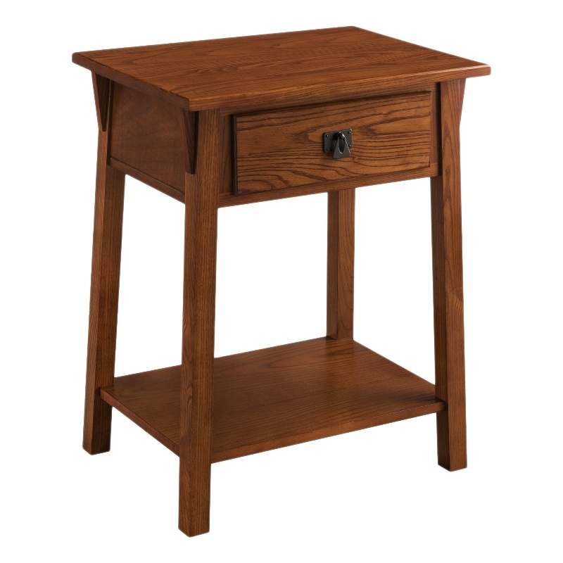 Bowery Hill Traditional Solid Wood End Table Set of 2 in Rust