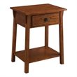 Bowery Hill Traditional Solid Wood End Table Set of 2 in Rust