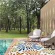 Bowery Hill Flower Print Indoor Outdoor Area Rug 5'3