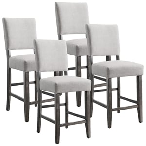 Bowery Hill Metal Counter Stool Set of 4 in Blackbean/Heather Gray