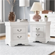 Bowery Hill White Transitional Queen Bed and 2 Nightstands Set