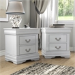 Bowery Hill White Transitional Queen Bed and 2 Nightstands Set