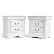 Bowery Hill White Transitional Queen Bed and 2 Nightstands Set