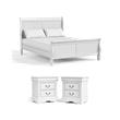 Bowery Hill White Transitional Queen Bed and 2 Nightstands Set
