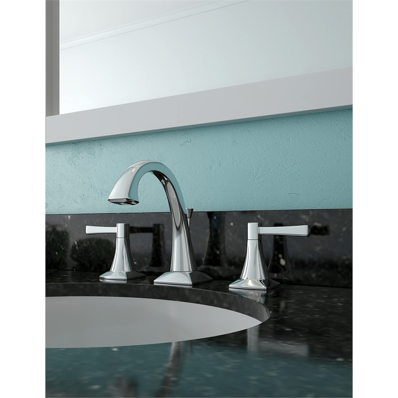 Bowery Hill 2 Handle Brass Bathroom Faucet in Satin Nickel 8 inch