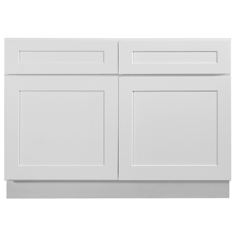 Bowery Hill Wood Base Cabinet in White 48-Inch x 24-Inch x 34.5-Inch