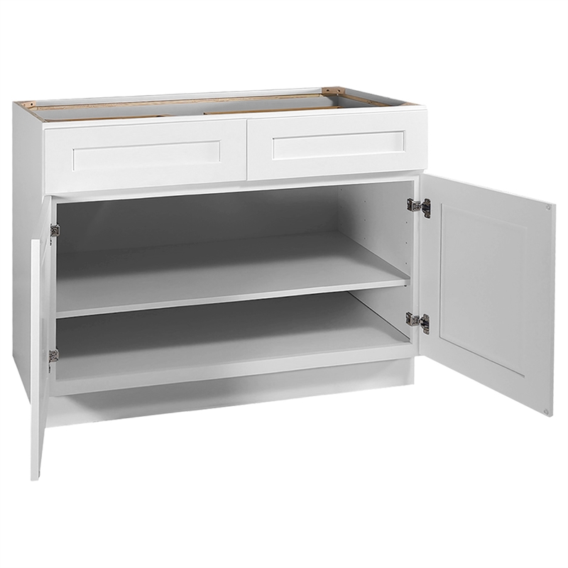 Bowery Hill Wood Base Cabinet in White 48-Inch x 24-Inch x 34.5-Inch
