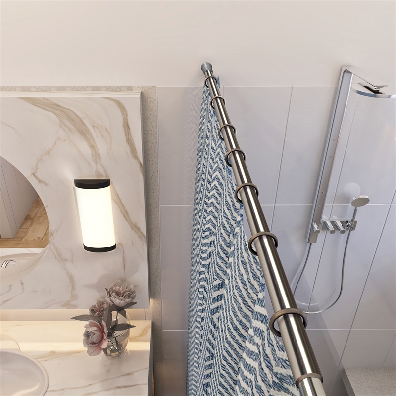 Bowery Hill Classic Adjustable 42 to 72-inch Shower Rod in Brushed Nickel